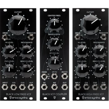 Erica Synths Black LP VCF-HP VCF-VCF Coupler Set